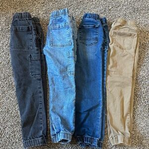 Cat & Jack Kids Elastic Waist Jean Jogger Bundle